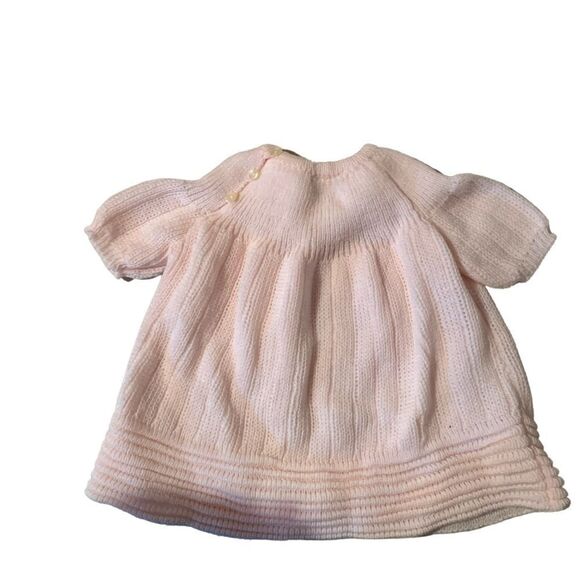 VINTAGE 🛍🎉HP Pink Sweater Dress 1972 6/9 months - Picture 4 of 4